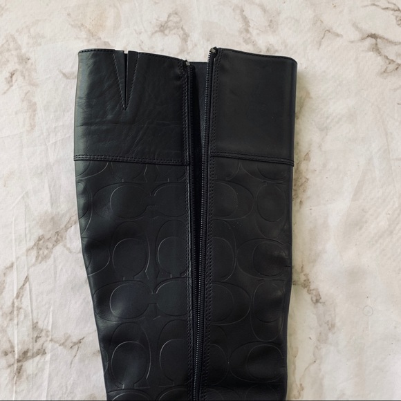 Coach Womens Mandie Black Knee High Leather - Picture 6 of 6